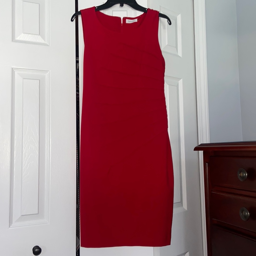 Calvin Klein sheath dress - red, size 4